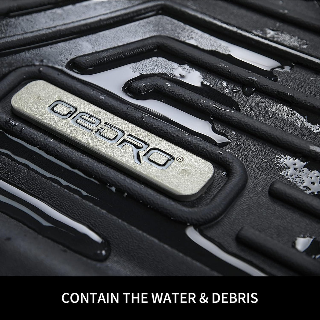 OEDRO Floor Mats Fit for 2018-2024 GMC Terrain & 2018-2024 Chevy Equinox, Unique Black TPE All-Weather Guard Includes 1st and 2nd Row Full Set Liners