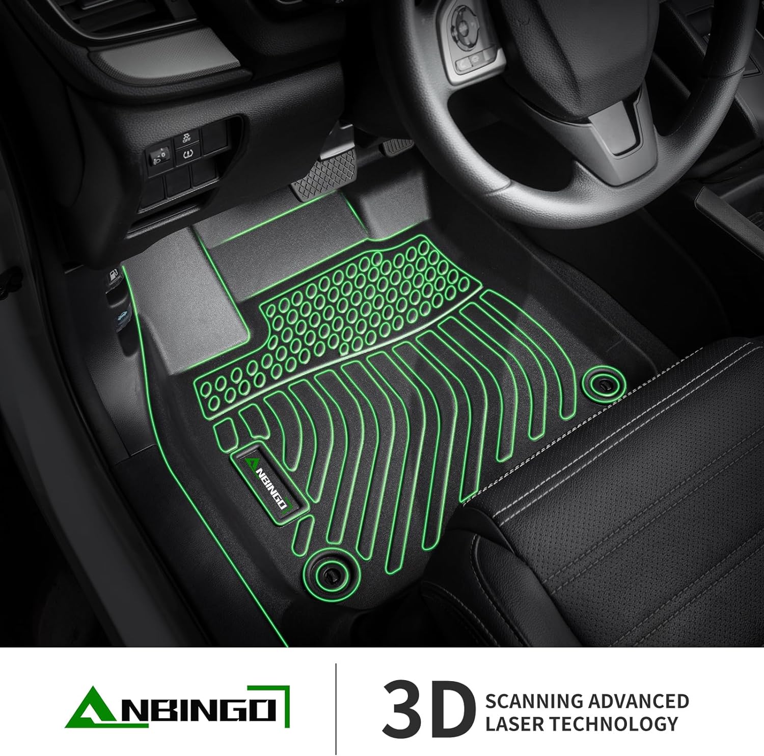 ANBINGO-All Weather Floor Mats Custom for 2020-2026 Nissan Sentra S/SV/SR Sedan Waterproof Guard Automotive Sentra Floor Mats Sentra Accessories Full Set Black