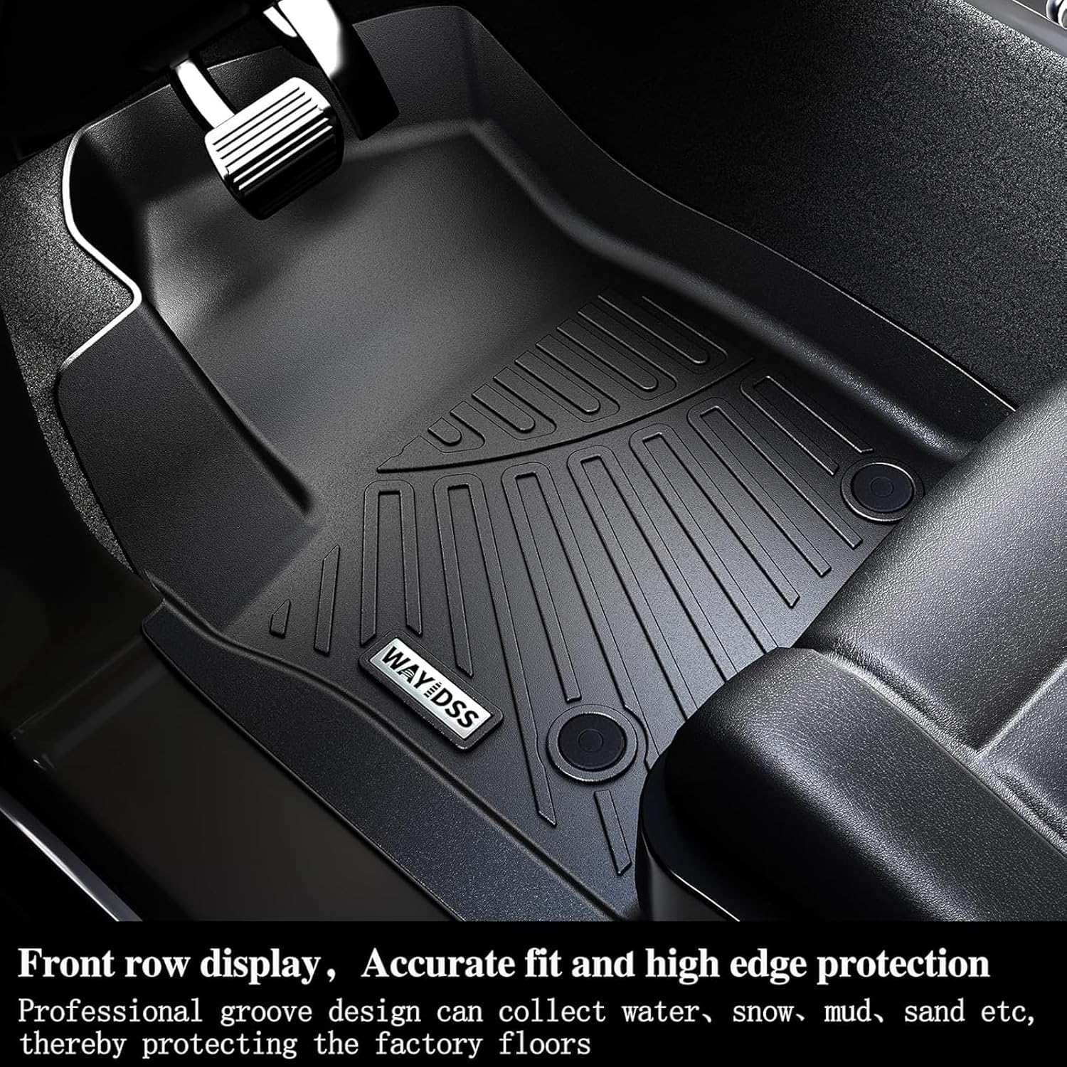Floor mat for 2017-2024 2025 Chrysler Pacifica Gas Touring Models(Non Hybrid & Non Pinnacle Model) Cargo Mat with Backrest Protection, TPE All Weather Car Floor Liners Cargo Liners Accessories-Black