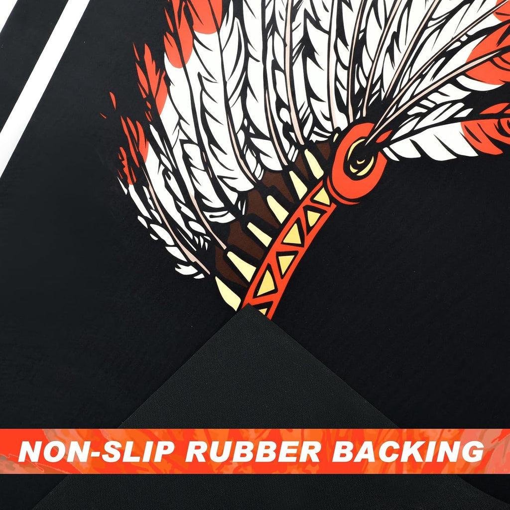 Motorcycle Mat 78 x 31 Inch Garage Floor Rug Washable Parking Mats for Garage Floors Non Slip Oil Absorbent Pad Rubber Backing Layer Protects Floor from Spills Drips Stains(Indian Style)