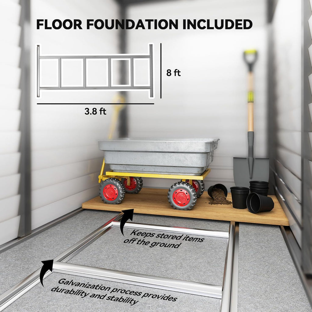 Outsunny 4.6' x 9' Steel Outdoor Storage Shed, Lean to Shed, Metal Tool House with Foundation Kit, Lockable Doors, Gloves and 2 Air Vents for Backyard, Patio, Lawn, Dark Gray