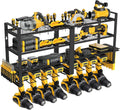 Power Tool Organizer Wall Mount, 4 Layer Heavy Duty Metal Power Tool Storage Rack, 8 Drill Holders Wall Mount, Utility Racks Cordless Tool Storage Rack for Garage Workshop Fathers Men Gift