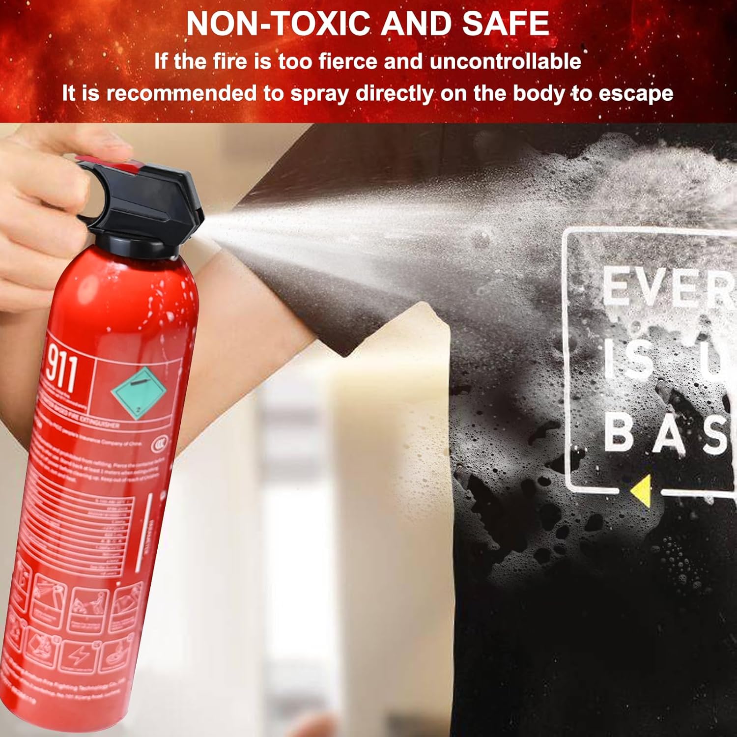 6 Pack Fire Extinguisher for Home with Mount - Upgraded 8-in-1 Portable Fire Extinguisher for Car Vehicle Boat House Kitchen, Water-Based Fire Extinguisher for A, B, C, K Fires