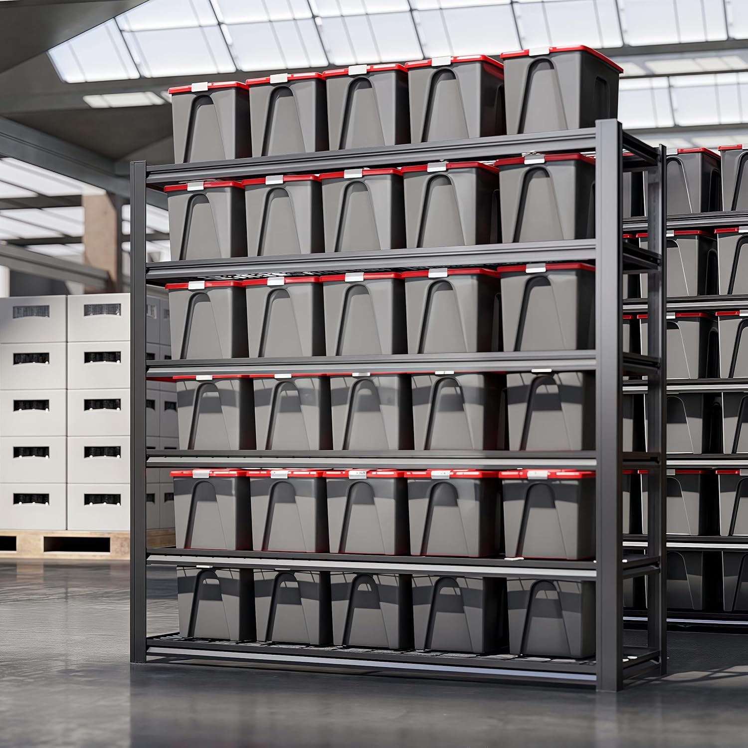 6T 62" W x 24" D x 84" H Garage Shelving Heavy Duty Metal Shelving 4200LBS Storage Shelves Adjustable Metal Shelves for Storage Industrial Garage Shelves for Warehouse Basement