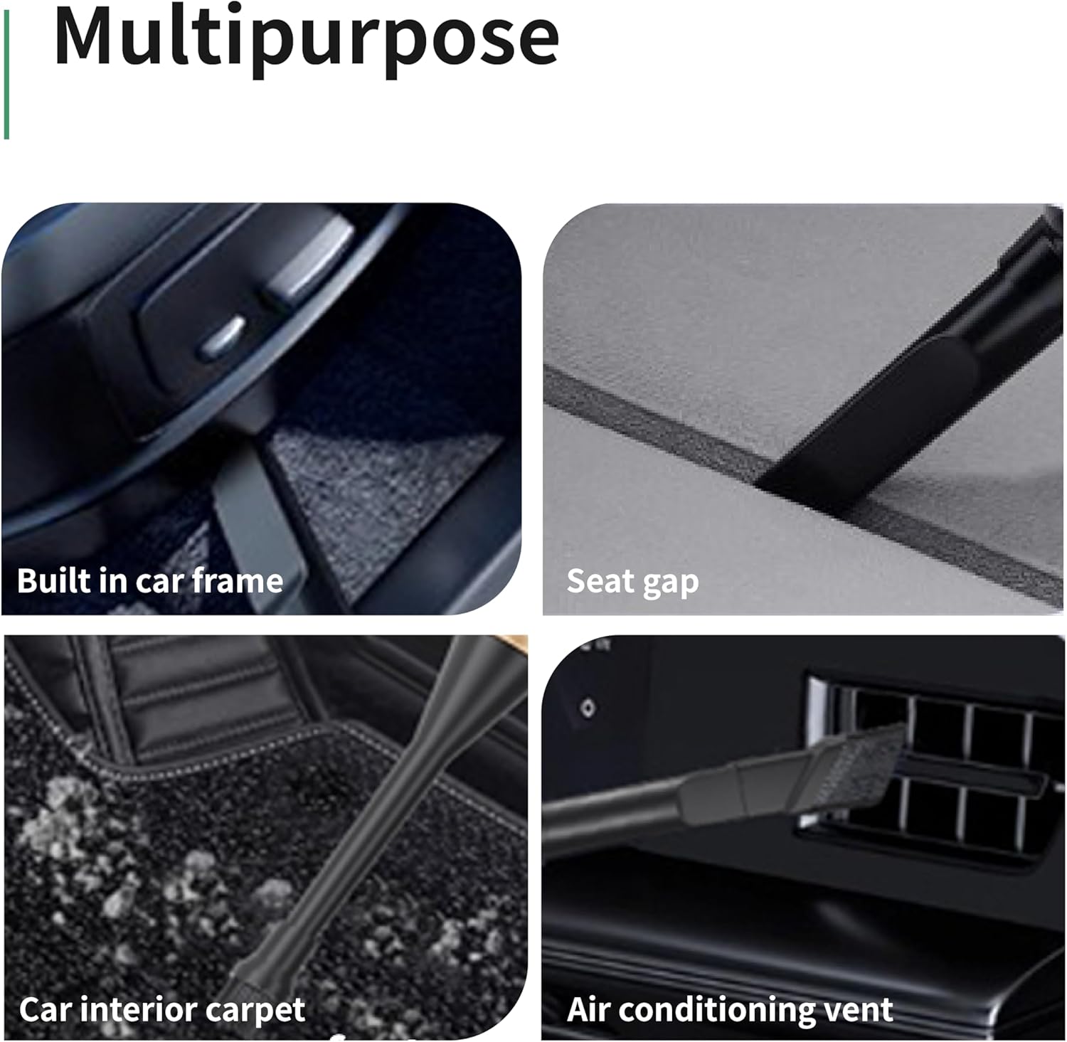 Car Vacuum Portable Cordless, Handheld Vacuum Cordless with Microfiber Wash Mitts, 6 Nozzles, Mini Car Vacuum Cleaner for Auto Interior Detailing