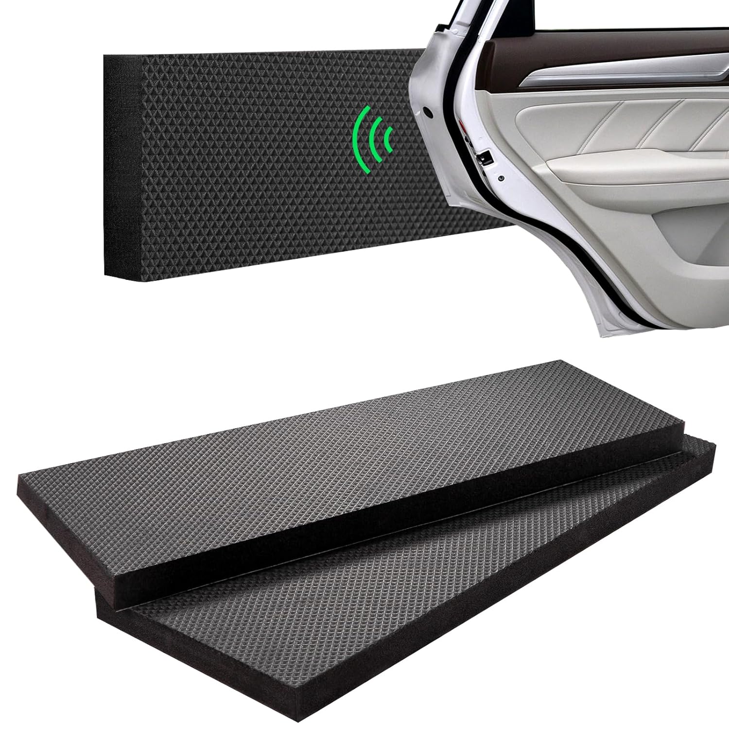 Spurtar Garage Wall Protector, 2 Pack Garage Car Door Protector and Mesh Fabric Thick Adhesive Padding, Resilient EVA Foam Car Door Bumper Guards for Parking Aid, 15.7" x 5.9“x 3/4"