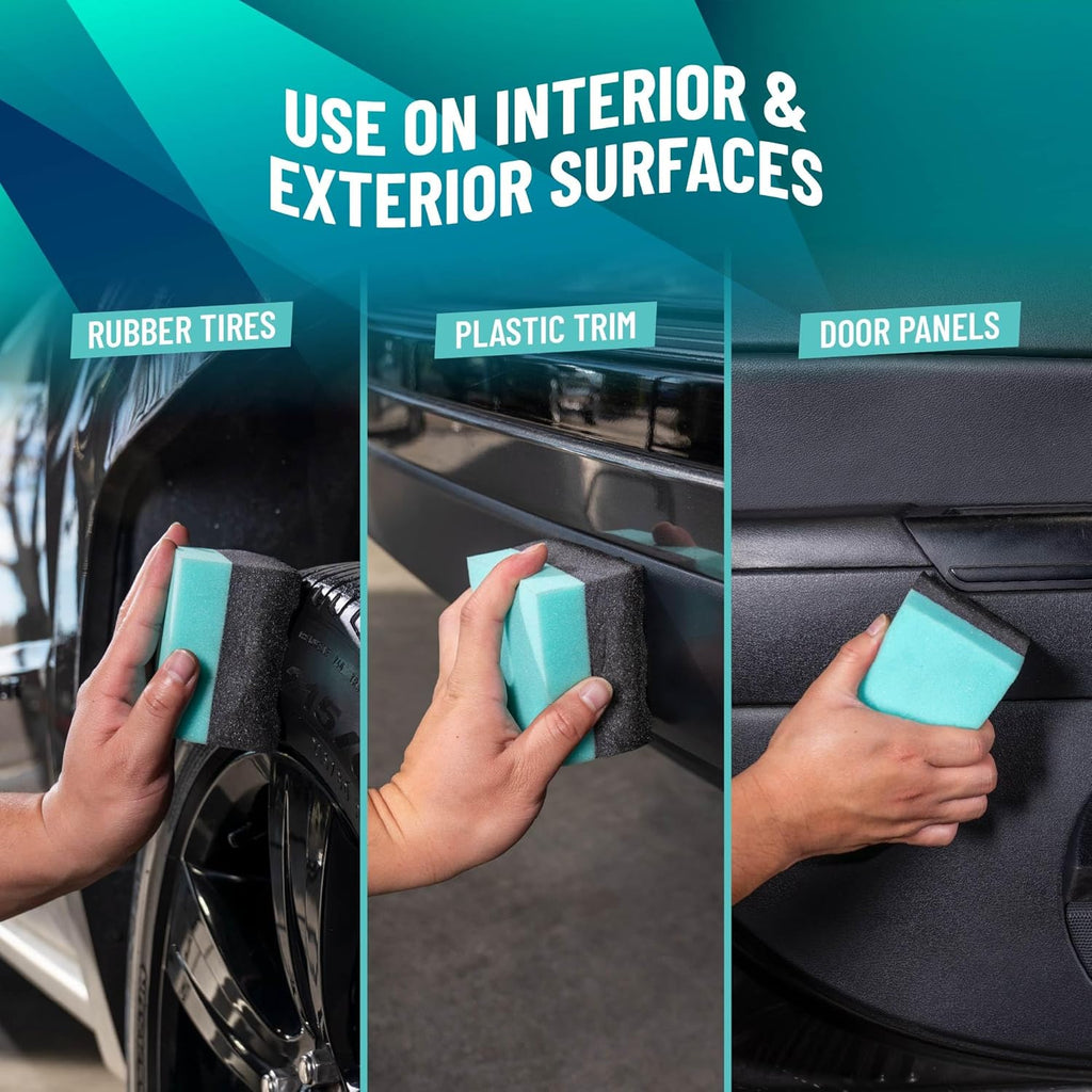 Chemical Guys Wonder Wave Durafoam Contoured Large Tire Shine & Dressing Applicator, 4 Pack
