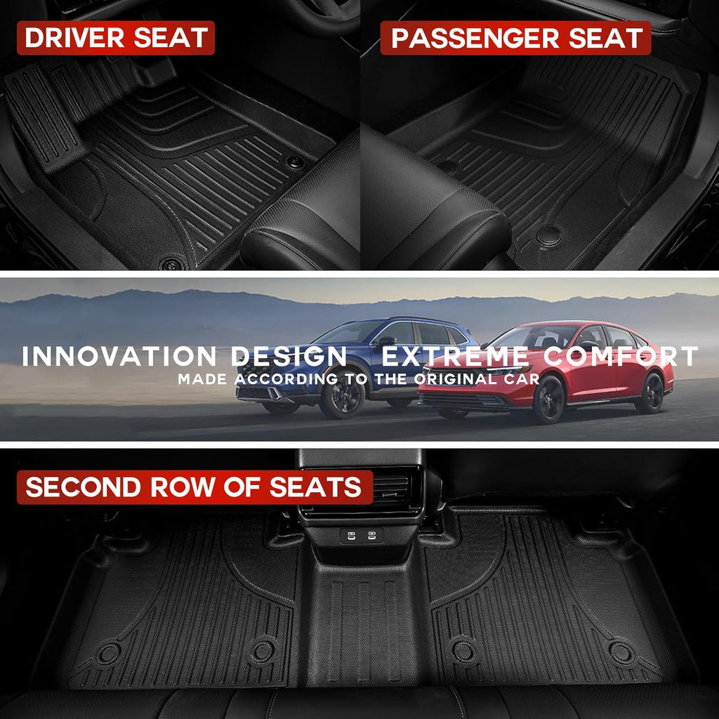 2025 HRV Floor Mats - Original Floor Mats Custom Fit for 2023 2024 2025 2026 Honda HRV & 2025 Acura ADX TPE Rubber Car Mats, All Weather Protection Floor Liners for HR-V Accessories 1st & 2nd Row