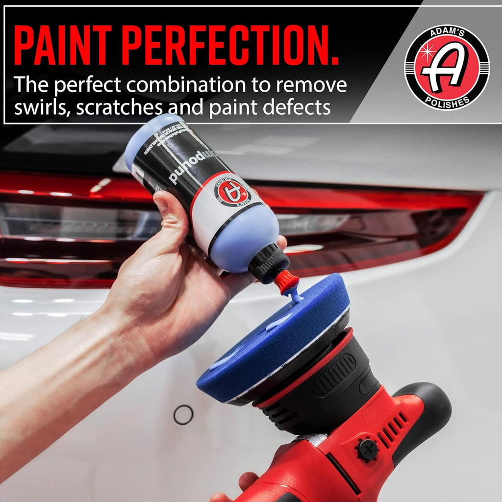Adam's Polishes 9mm Dual Action Car Polisher (Polishing Kit) - Buffer Car Scratch Remover for Car Detailing | Includes Polish, Compound & Pads