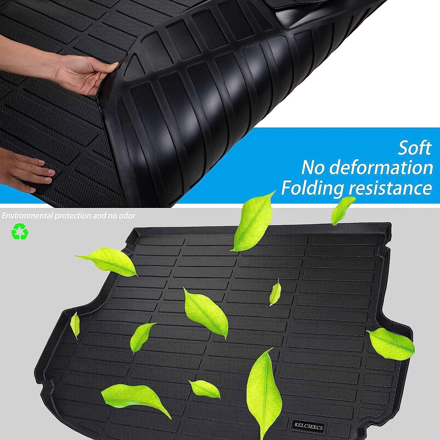 KELCSEECS Cargo Liner Custom for 2025 2024 2023 2022 Hyundai Tucson Hybrid with subwoofer Automotive Cargo Mat All Weather Floor Liners Trunk Mat Hyundai Tucson Hybrid Trunk Liner Accessories Black