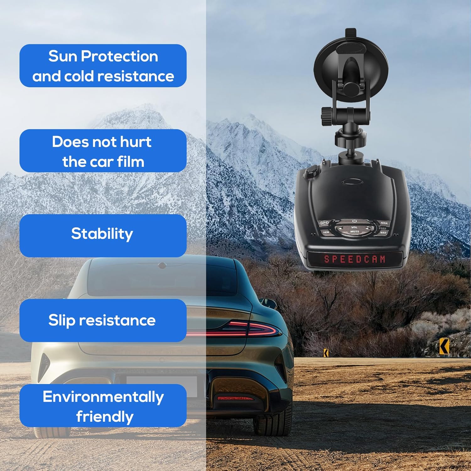 Super Radar Detector Mount,Super Car Windshield,Dashboard Suction Cup Bracket,Compatible with Rocky Mountain Phantom T,Escort,and Beltronics Radar Detector (For Escort Beltronics Rocky Mountain)