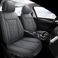 Pariitadin Leather Car Seat Covers Front Pair, Waterproof Breathable Faux Leather Automotive Seat Covers for Cars, Non-Slip Car Interior Covers Universal Fit Most Cars Sedans Trucks SUVs, Gray