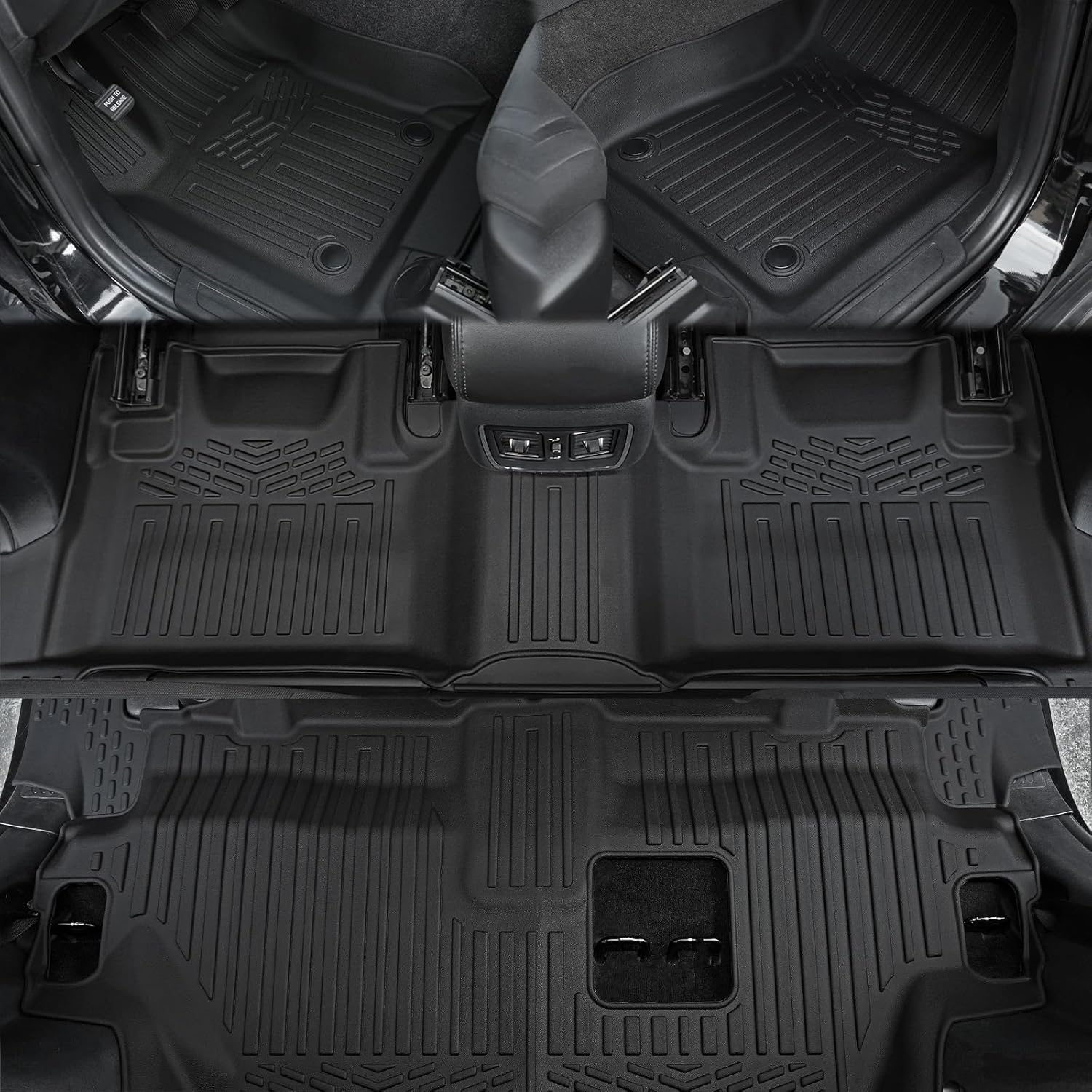Floor Mats for 2016-2024 2025 Dodge Durango 7-seat, All Weather TPE Cargo Liner Cargo Mat and 3rd Row Backrest Mats for RT/GT Durango Accessories