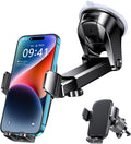 Qifutan Universal Car Phone GPS Navigator Mount - 3-in-1 Windshield/Dashboard/Air Vent Holder for iPhone & Android GPS Navigator, 360° Adjustable, Secure Suction Cup, Anti-Slip Silicone