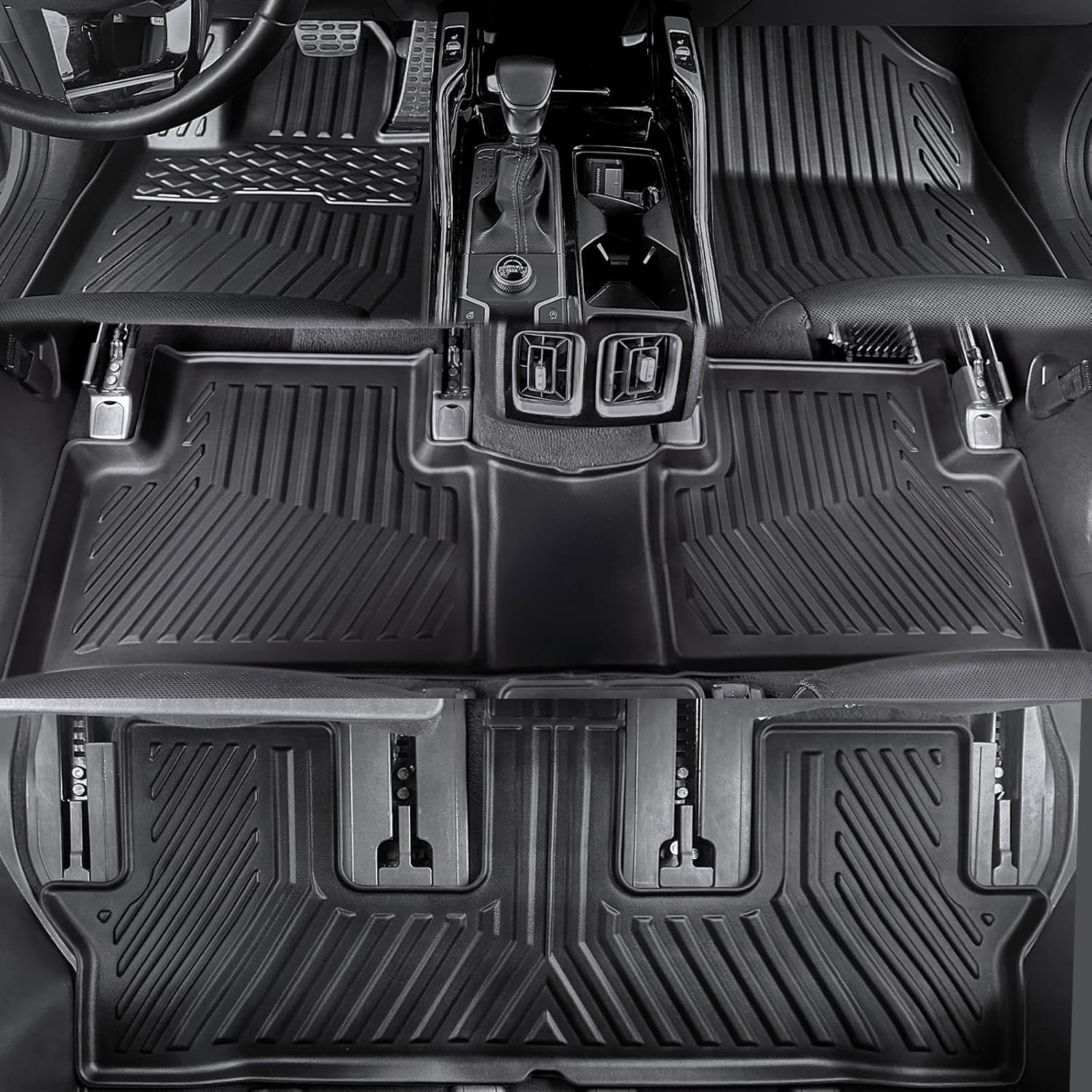 GALVAGNIATE Floor Mats for 2021-2024 2025 Kia Sorento 6-Seat/7-Seat (Not for Hybrid), All Weather TPE Floor Mat and 2-in-1 Cargo Liner with Backrest Mat for Sorento Accessories