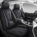 Car Seat Covers Front Only, Black Seat Cover for Cars Compatible Airbag, Easy Install Luxury Leather Automotive Seat Covers with Lumbar Support, for Car, Truck, SUV, Black