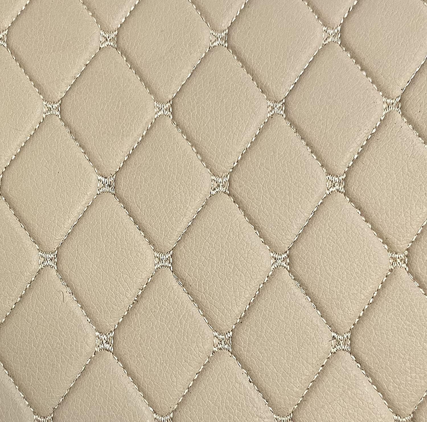 Custom All-Weather Protection Luxury Leather Floor Mats for Cars SUVs Trucks According Anti-Slip Leather Floor mats ﻿ (9,Beige)