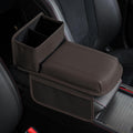 JEYODA Upgraded Car Armrest Cover,Premium Leather Car Armrest Cover Cushion with Storage Holder, Caddy for car (brown)