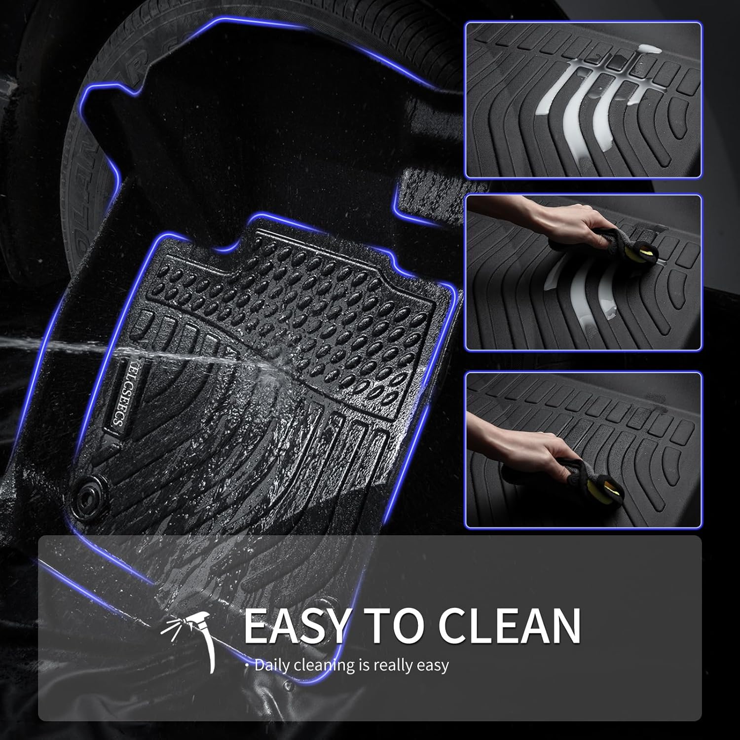 KELCSEECS Floor Mats Custom for Q7/SQ7 2025 2024-2020 Car Mats Custom for Q7 Automotive All Weather Floor Liners Front& Rear& 3rd Row Full Set Accessories
