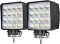 2PACK 48W LED Work Lights 12/24 Volt 5500LMS 4.3INCH Wide Ultra Bright Square LED Flood Light, 5D Lens Waterproof Led Pod Lights for Truck Tractor Off Road ATV UTV Boat Golf Cart