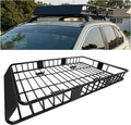 ECOTRIC 67" x 39" x 5.1'' Universal Roof Rack Cargo Carrier Basket with Extension Heavy Duty Steel Car SUV Top Luggage Storage Holder Basket for Travel 550LBS Weight Capacity