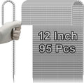 VVOKGO Rebar-Stakes-12-Inch J Hook Galvanized Tent Stakes Heavy Duty, 95-Pack Ground Chain Link Fence Anchors with Chisel Point End for Gazebo, Camping Tents, Outdoor Inflatables Decorations