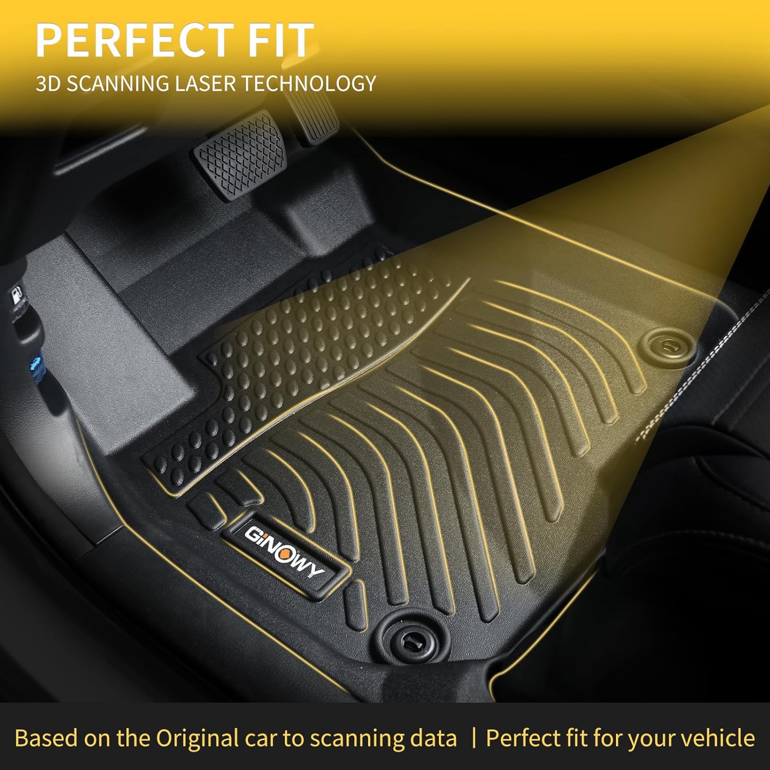 GINOWY-Floor Mats & Cargo Liner for BMW X3 2025, TPE All Weather X3 Car Floor Mats, X3 M50/30 xDrive Car Mats Non-Slip Trunk Mat Easy to Clean Floor Liners Accessories Black