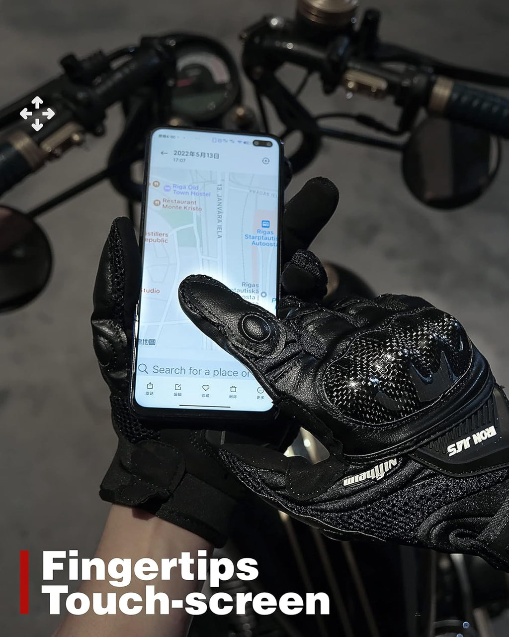 Motorcycle Gloves Touch Screen for Men Women Padding Hard Knuckle Cycling Motorbike ATV Hiking Riding Climbing Glove