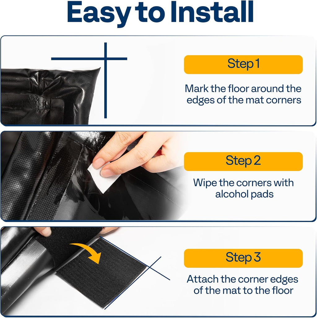 VIVOHOME Containment Mat (8'6" x 20') with Stay Put Corner, PVC Garage Mats for Floor, Heavy Duty Garage Parking Mat with a Squeegee
