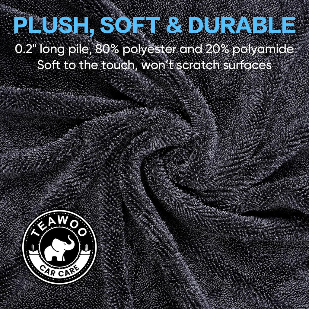 Shiny Wipes Shower Cleaning Cloth, Ultra Absorbent Car Drying Towel, 4 Pack 16 x 24 inch Microfiber Cleaning Cloth for Car, Bath & Househood