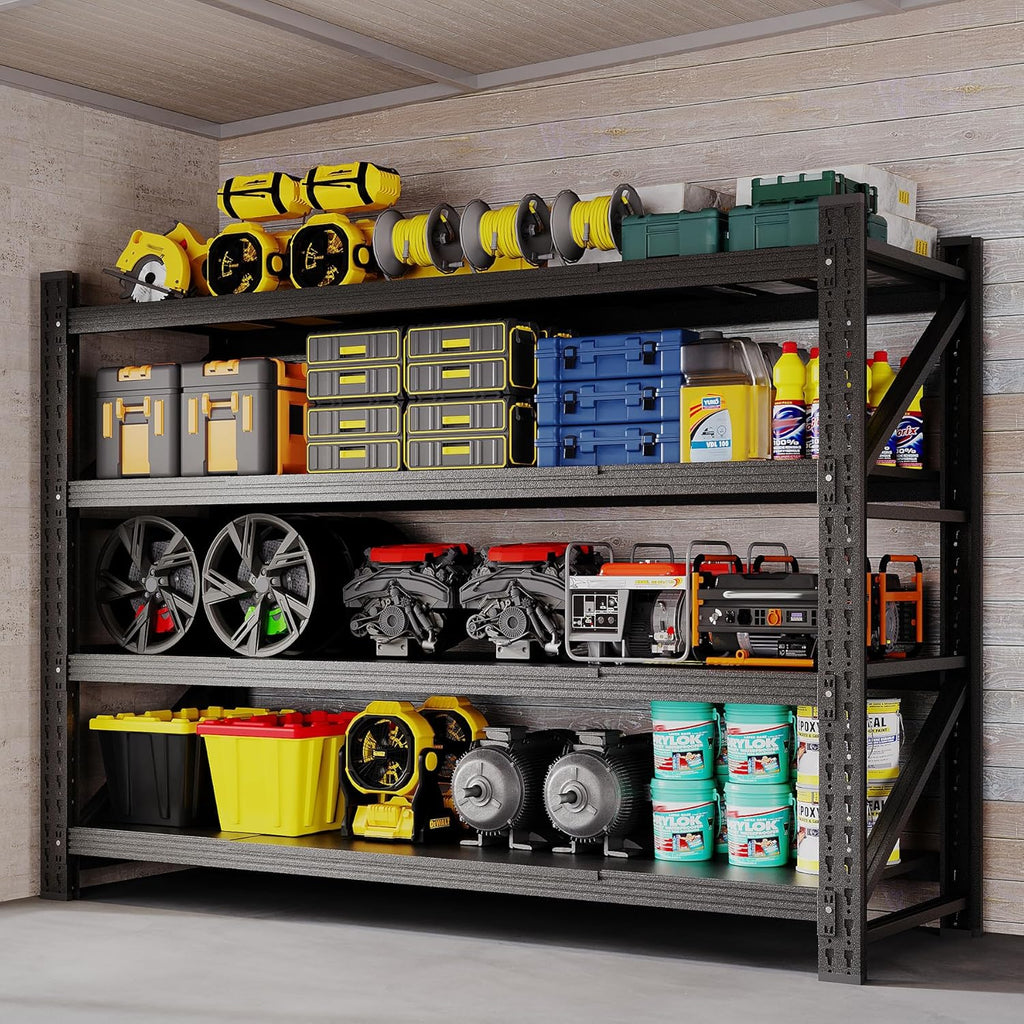 60" W Storage Shelves 5000lbs Garage Metal Shelving Heavy Duty Garage Shelves Adjustable Storage Shelves for Industrial, Factory, (60" W X 24" D X 70" H)