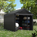 EROMMY 5x7 FT Carport Storage Shed, Heavy Duty Outdoor Storage Shed with Rolled up Zipper Door, Carport Canopy for Motorcycles, Bikes and Outdoor Tools