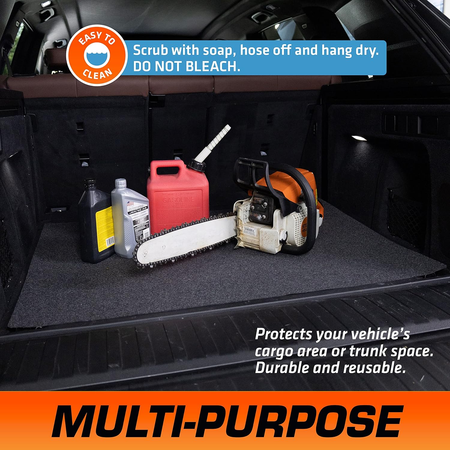 Armor All Premium Maintenance Mat Oil Spill Garage Floor Mat, (30" x 59") (2-Pack), Absorbent, Waterproof, Contains Liquids, Protects Garage Surface or Driveway, Reusable, Washable, Durable (USA Made)