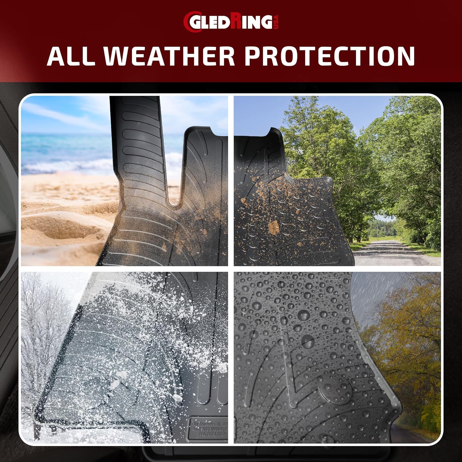 GledringUSA Custom Fit All-Weather Rubber Floor Mats Intended for Land Rover Range Rover Evoque (L551) 2019-2025, No Trimming Required, Protects from Rain, Mud, & Snow