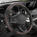 SEG Direct Steering Wheel Cover for Car, Standard Size 14.5-15 inch, Auto Interior Accessories, Black and Dark Brown