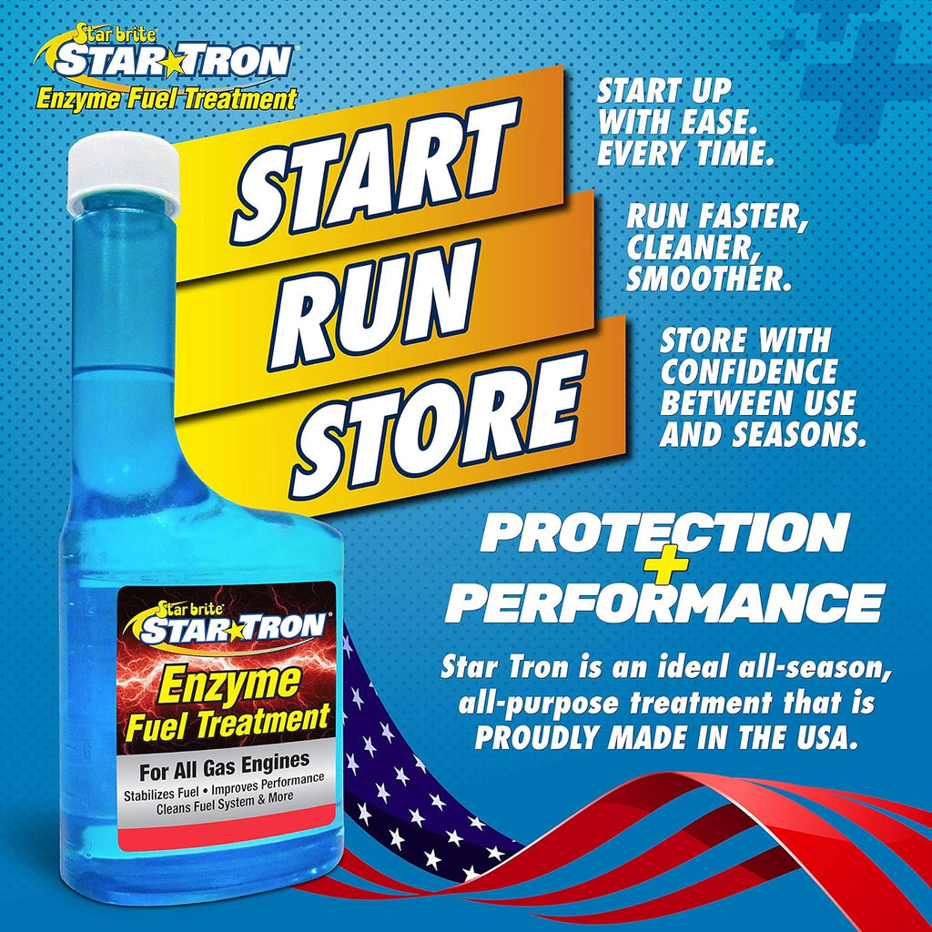STAR BRITE Star Tron Enzyme Fuel Treatment Concentrate, 128 Fl. Oz. – Treats up to 2,048 Gallons – Rejuvenate & Stabilize Old Gasoline, Cure Ethanol Problems, Improve MPG, Reduce Emissions, 1 gallon, Blue
