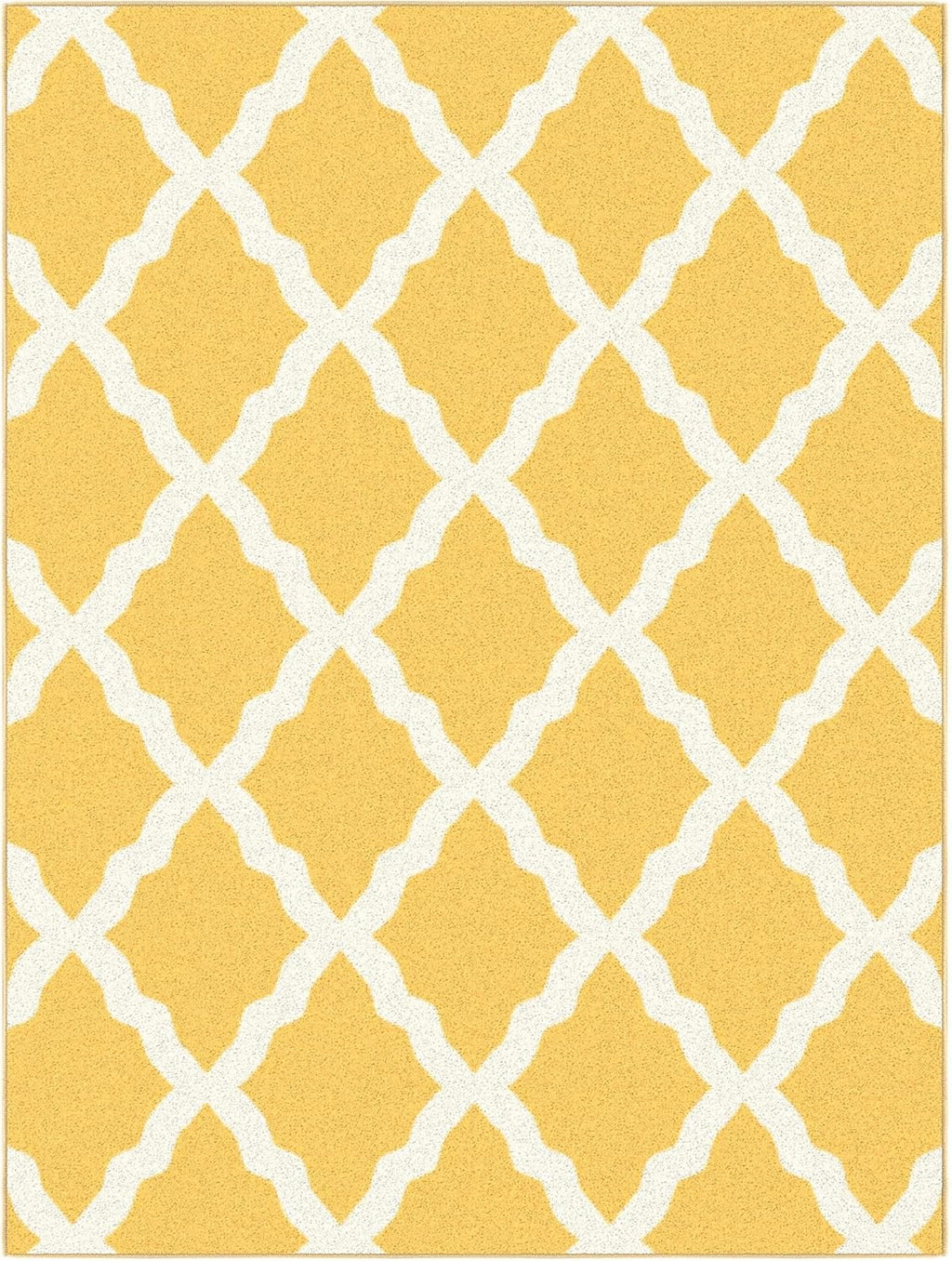 Ottomanson 5' x 6'6" Rugs for Living Room Trellis Area Rug for Bedroom - Non Slip Durable Large Floor Carpet for High Traffic Areas - Indoor Rug for Dining Room Kitchen Kids Playroom, Yellow