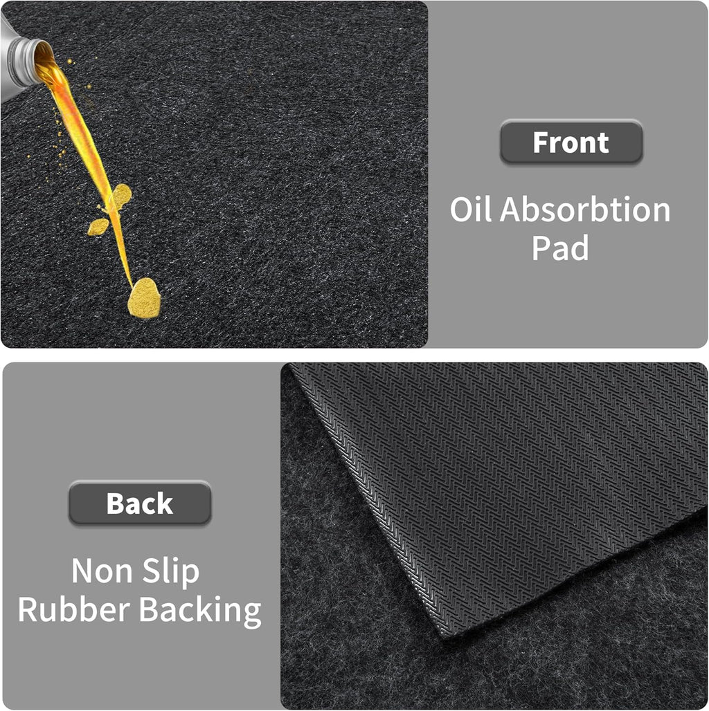 HOMBYS Extra Large Garage Floor Mat for Under Car,Floor Mats for Garage with Rubber Backing,Non Slip Garge Rug,Waterproof Backing Garage Carpet,Motorcycle Absorbent Oil Spill Mat,7'4"x20'