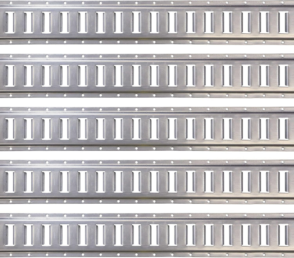US Cargo Control E Track, Made in USA, 12 Gauge Steel 5 FT Galvanized E Track Rail (5-Pack) Horizontal ETrack Rails for Trailers, Garages, Cargo Vans, 6,000 Pounds Break Strength Per E-Track Slot