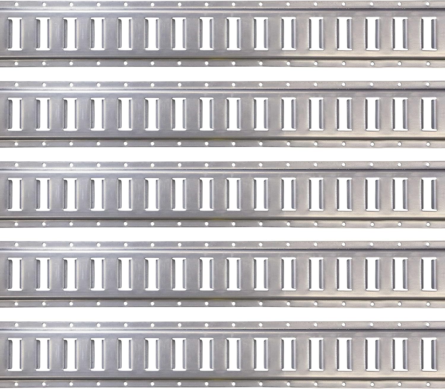 US Cargo Control E Track, Made in USA, 12 Gauge Steel 5 FT Galvanized E Track Rail (5-Pack) Horizontal ETrack Rails for Trailers, Garages, Cargo Vans, 6,000 Pounds Break Strength Per E-Track Slot