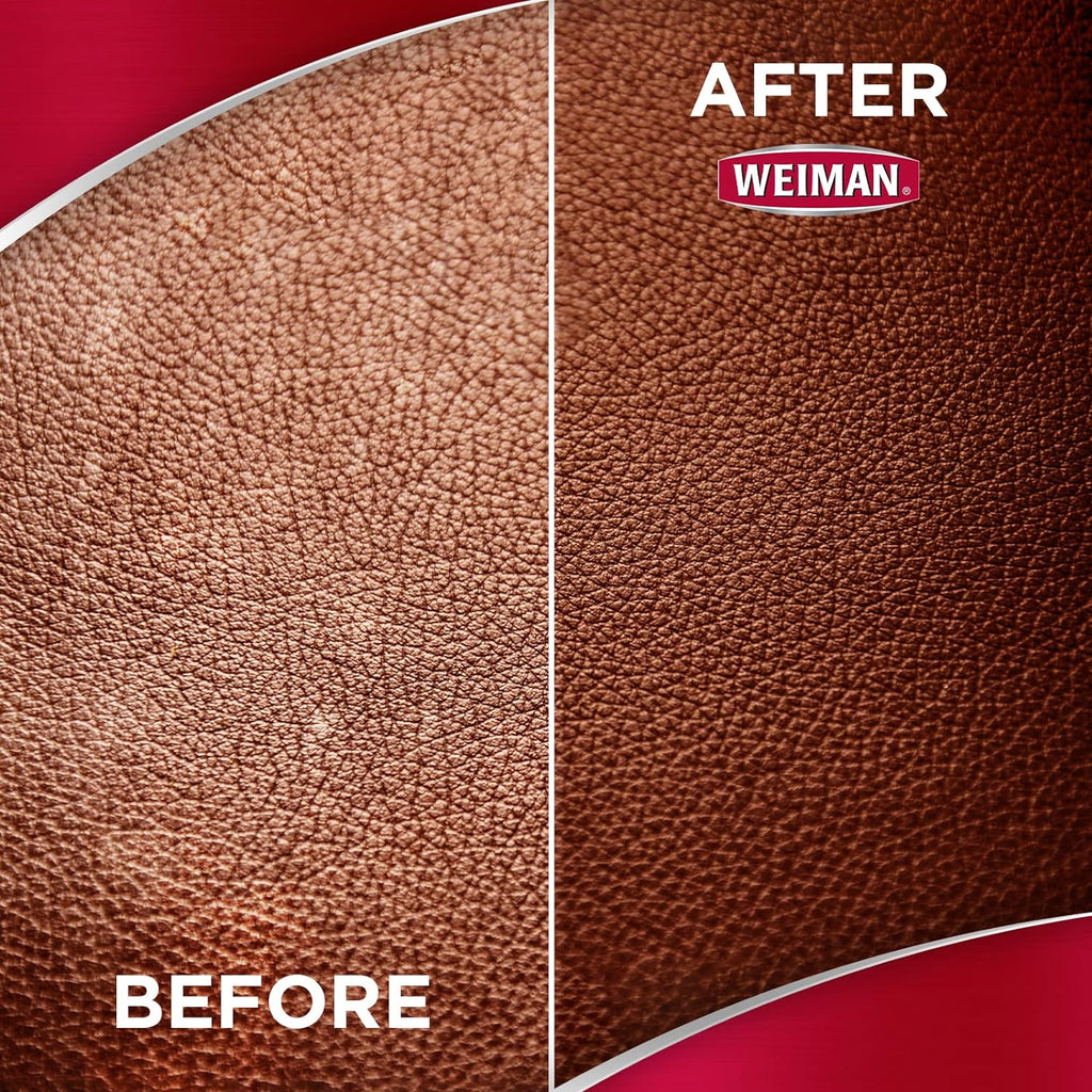 Weiman Leather Cleaner Conditioner & Protector for Couches, Boots, Chairs, Bags, Purses & Auto Interior with Microfiber Towel Included (2 Pack)