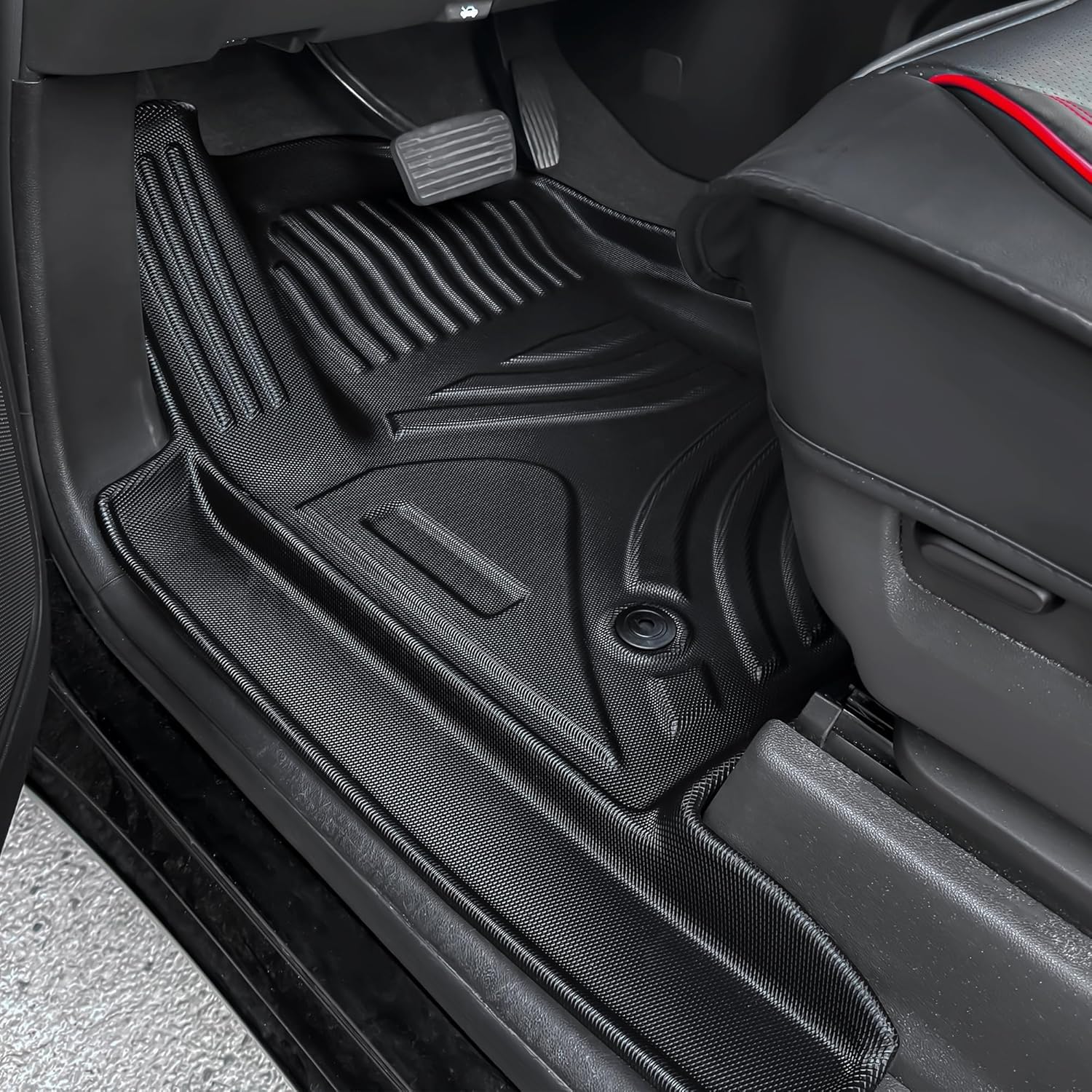 Floor Mats Fit for 2019-2025 Chevy Silverado 1500/GMC Sierra 1500, Car Mats for 2020-2025 Chevrolet Silverado/GMC Sierra 2500HD/3500HD Crew Cab Floor Liners with Factory Carpeted Storage, Black