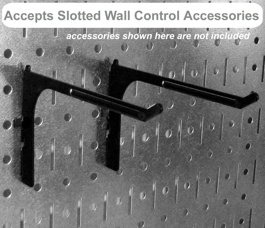 Wall Control Pegboard Organizer 4 ft. Metal Pegboard Standard Tool Storage Kit with Galvanized Toolboard and White Accessories