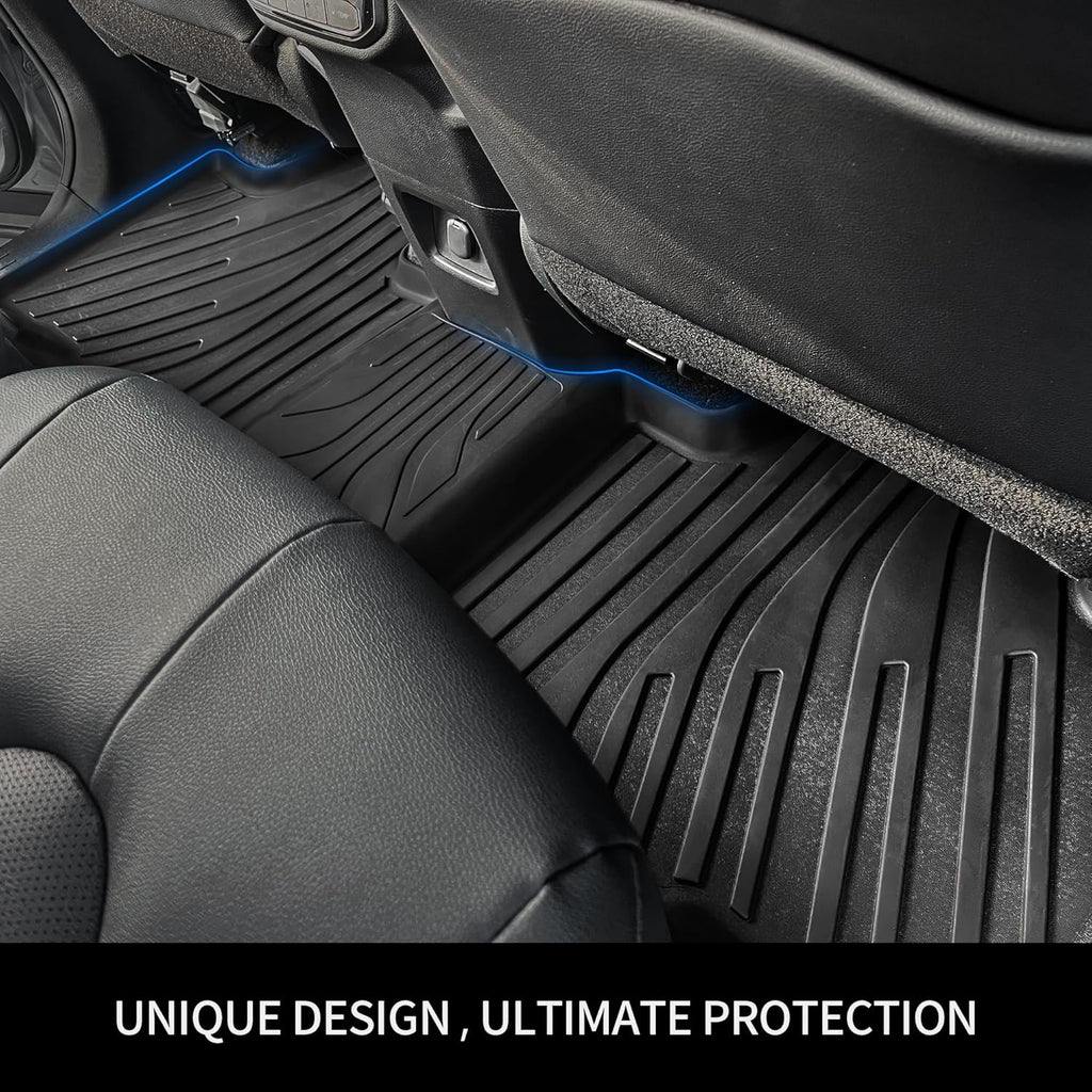 OEDRO Upgraded Floor Mats Fit for Toyota Tacoma 2016-2023 (Only for Double Cab & Automatic), All Weather TPE Tacoma Floor Liner Front and Rear 2 Row Mats,Black