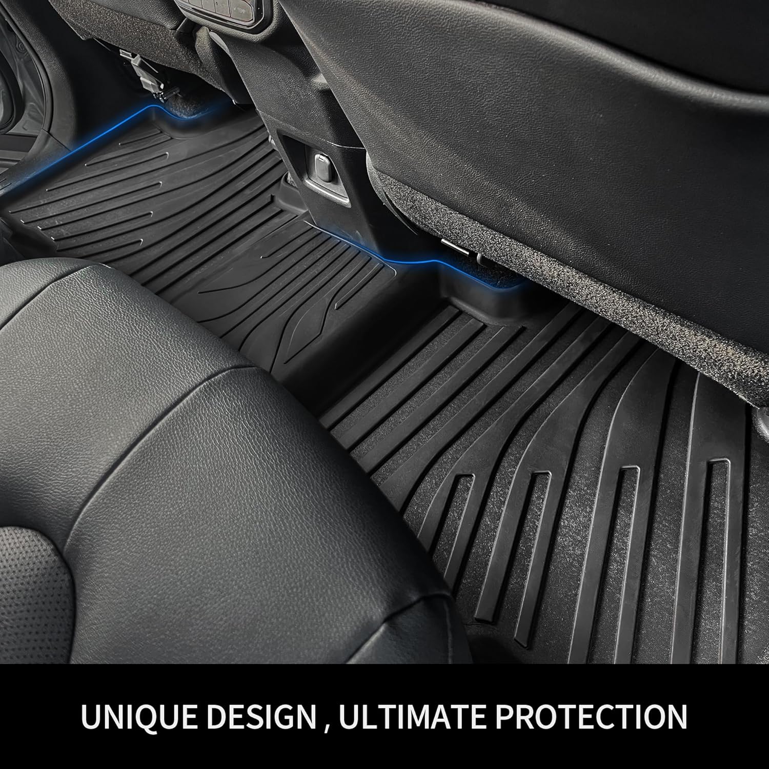 OEDRO Floor Mats for Chevrolet Equinox/GMC Terrain 2018-2024, Custom Fit TPE All Weather Trunk Mat with Backrest for Chevy Equinox Accessories, Anti-Slip Back Seat Protector for Equinox, Full Mat Set