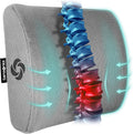 SAMSONITE Lumbar Support Pillow for Office Chair and Car Seat, Perfectly Balanced Memory Foam, Versatile Use Lower Back Cushion, Gray