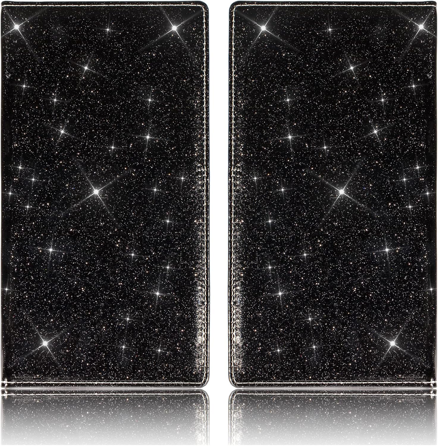 TOURSUIT Car Registration and Insurance Card Holder, Vehicle License Document Glove Box Compartment Organizer, Interior Car Accessories for Women Men Teens (Glitter Black)
