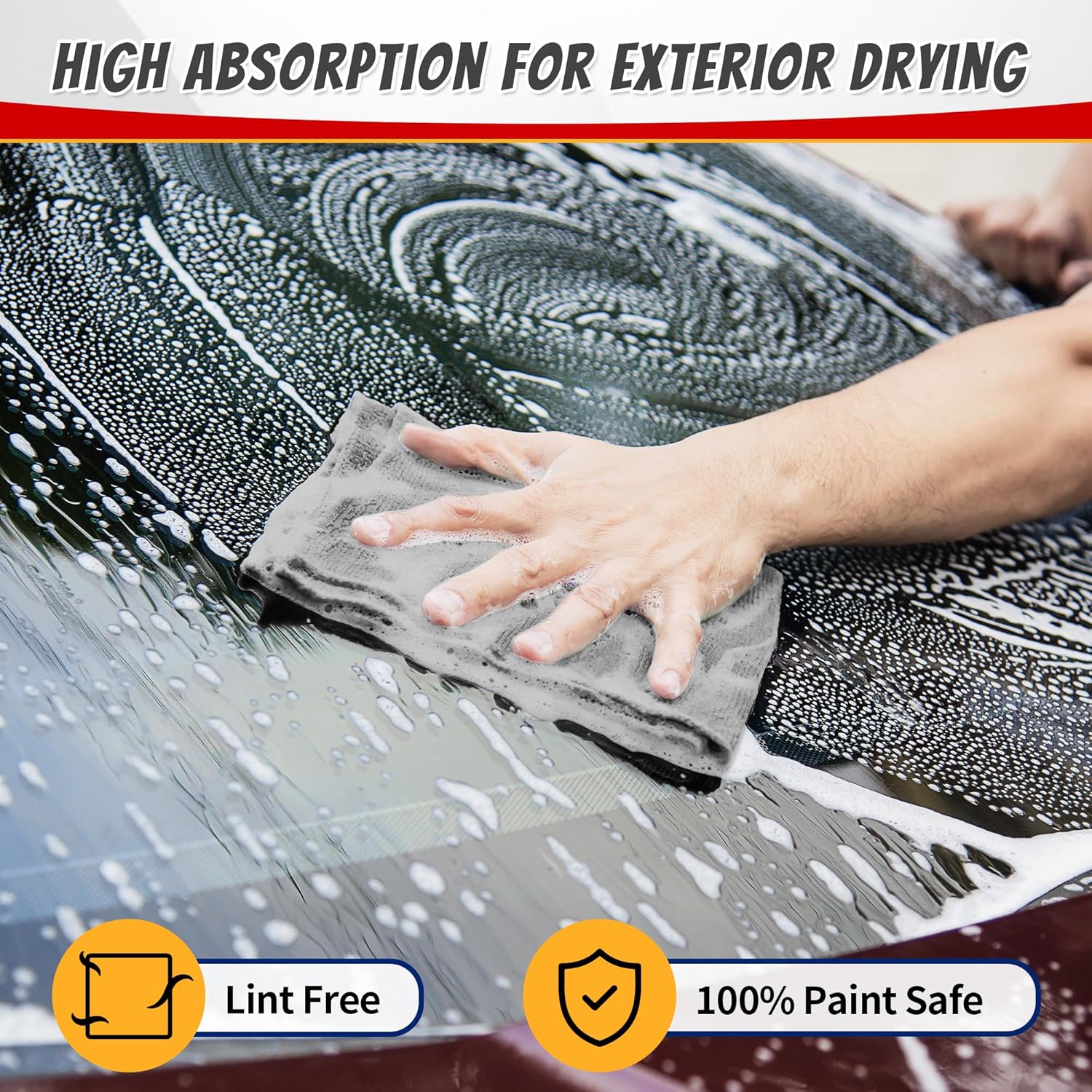 FIXSMITH Shop Towels, Pack of 200, Grey Microfiber Cleaning Cloth Bulk, Microfiber Towels for Cars, All-Purpose Absorbent Cleaning Rags, Dust Cloth for Automotive, Mechanic, Garage, 11.5 x 11.5 inch