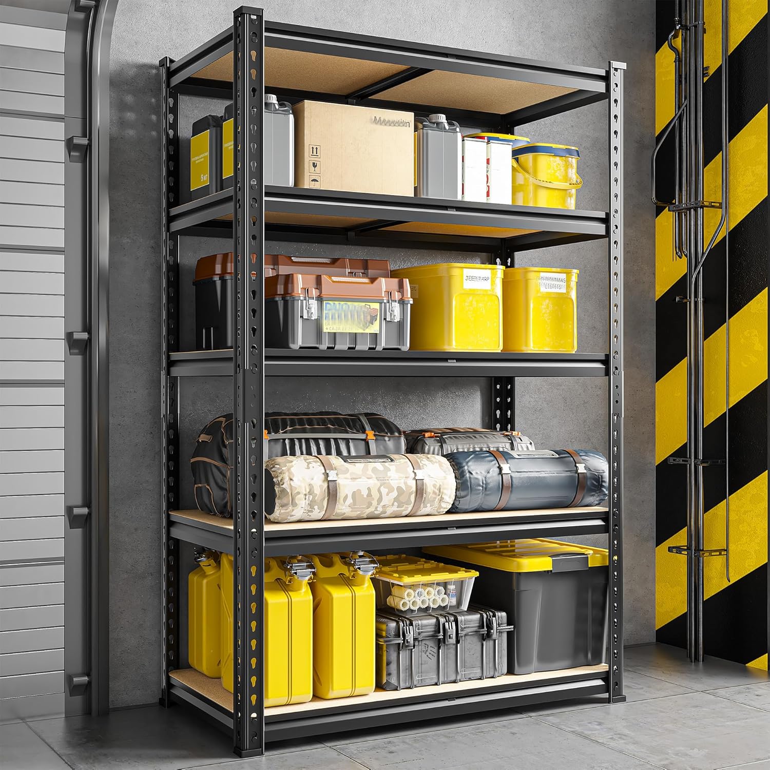 63" H Garage Shelving 31.5" W Storage Shelves Adjustable 2000LBS Metal Shelving Heavy Duty Garage Shelves for Pantry Kitchen Closet Basement Warehouse