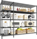 52.36" W Storage Shelves Metal Shelving Unit Load 1400LBS 5 Tier Wire Shelf for Storage Adjustable Garage Shelving Heavy Duty Shelves for Pantry Kitchen Garage, 52.36W x13.78Dx70.8H